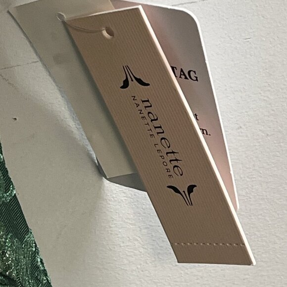 Nanette Lepore Dress Womens 8 Green Floral Burnout Velvet Faux Wrap Ruffle Party - Picture 4 of 9